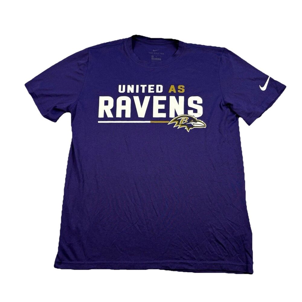 Baltimore Ravens NFL Nike Dri Fit T Shirt Mems M Purple Short Sleeve United NWOT